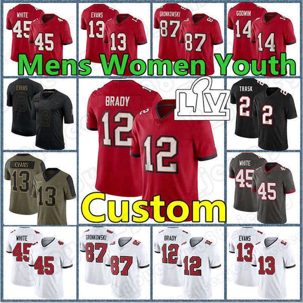 

12 tom brady custom 13 mike evans 87 rob gronkowski football chris godwin leonard fourn ronald jones ii antoine win''nfl'&#03, Black;red