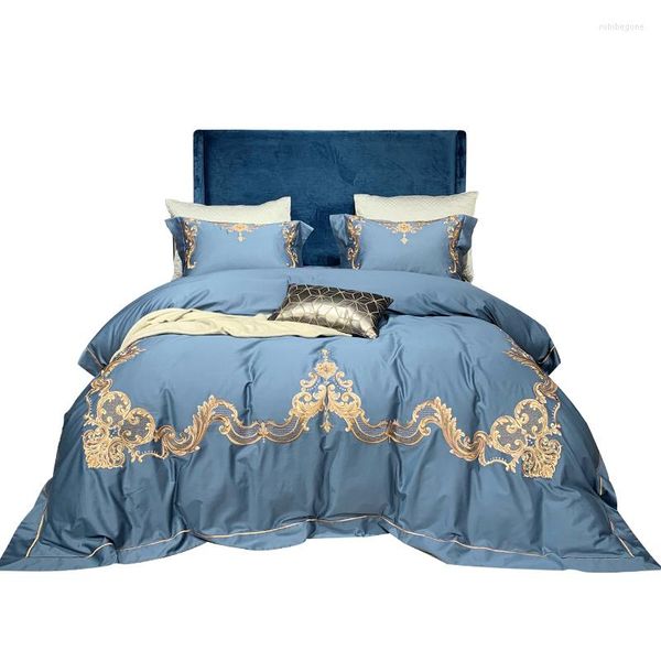 Bedding conjunta Caiyitang 100% algodão travesseiro de algodão Cama de seda como folha de bordado Royal Concise Style Duvet Coverbedding