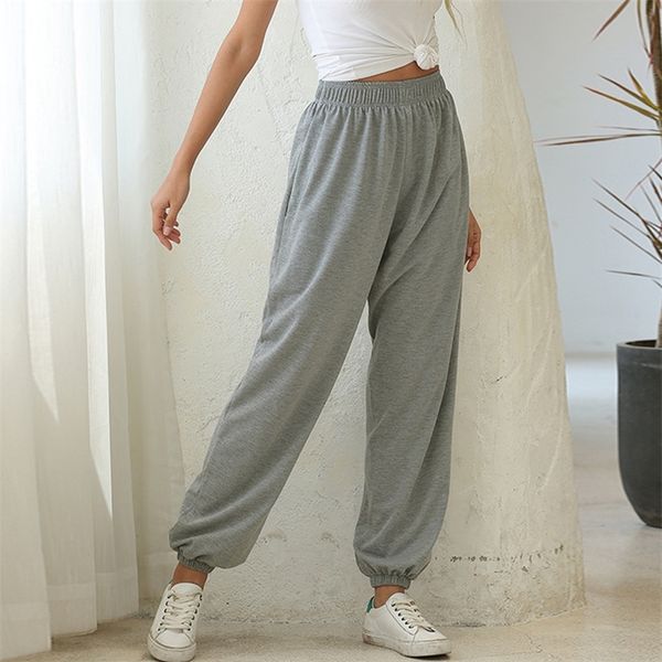 

sweatpants women baggy pants women gray spring wide leg sweat pants oversized joggers streetwear high waisted trousers women 201113, Black;white