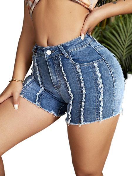 

sxy raw edge zip fly denim shorts a5sa#, White;black