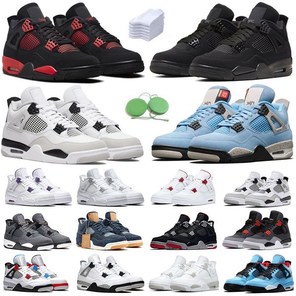 

men 4 4s women basketball shoes sneaker military black cat sail white oreo cement red thunder rasta unc blue lightning infrared royalty mens