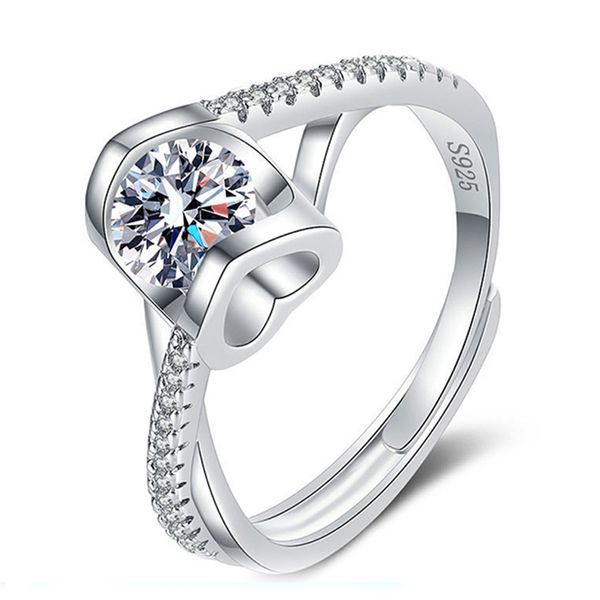 1ct Real Moissanite Ring Cring Engagement Wedding Diamond Ring