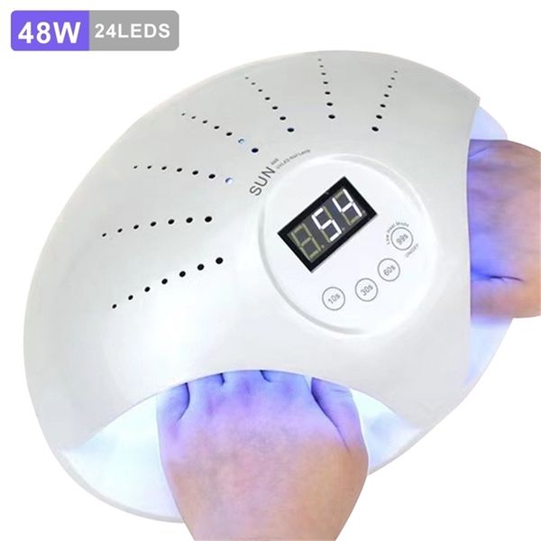 

led uv lamp nail gel manicure foot dryer two hands s drying s light 220708
