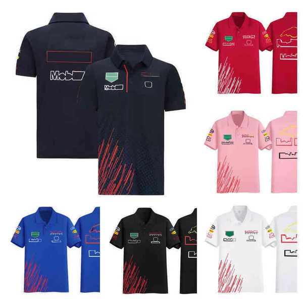 

f1 racing polo suit 2022 summer new lapel short-sleeved t-shirt outdoor extreme sports loose and breathable design casual men's and wom, White;black