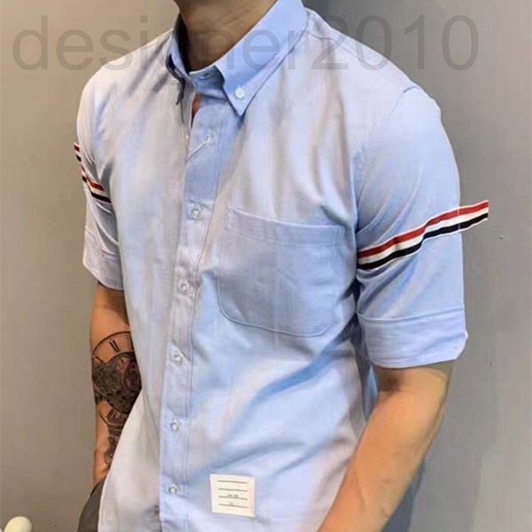 

women's polos designer 2022 spring and summer new couple classic cuff webbing splicing short sleeve tb shirt men's women's ca, White