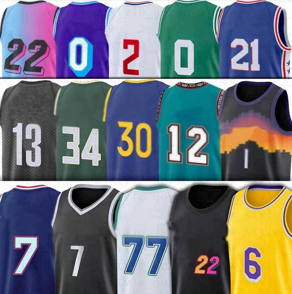 Durant Butler Stitched Basket Basket Jerseys Embiid Doncic Devin Ja Booker Morant Wade