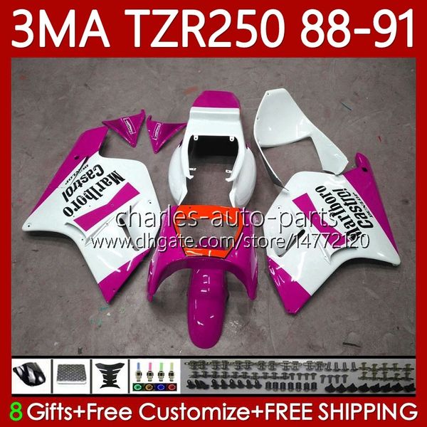 Kit carrozzeria per YAMAHA YPVS 3MA TZR250RR TZR250R 1988-1991 Corpo 115No.133 TZR250 Rosa bianca TZR 250 TZR-250 R RS RR 88 89 90 91 TZR250-R 1988 1989 1990 1991 Carenatura OEM