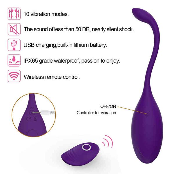 Vibratori NXY y Love Best Set di uova vibranti Vibrazione del controller wireless completamente impermeabile per uso alimentare per la vagina femminile g Spot Violet 0411