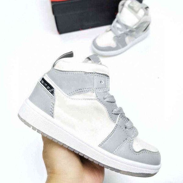 

infant toddlers og jam 1s kids basketball shoes mocha travis scotts fragments military blue born baby trainers ajs1 bred baned boy girl, Black