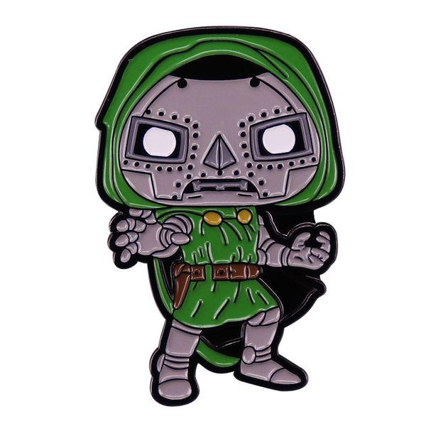 

mf doom mask pin hip hop art brooch cartoon badge, Blue