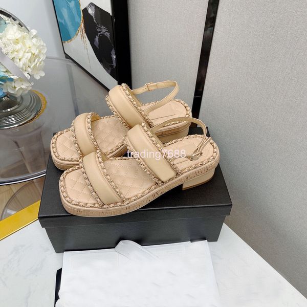 

sandals spring summer simple, fashionable versatile open toe one-way belt sals women's comfortable low heel chain shoes, Black