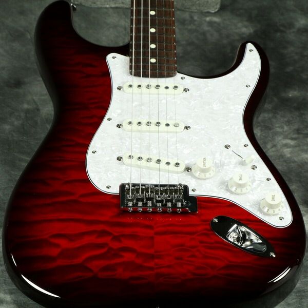 

fsr hybrid ii st rosewood transparent red burst electric guitar