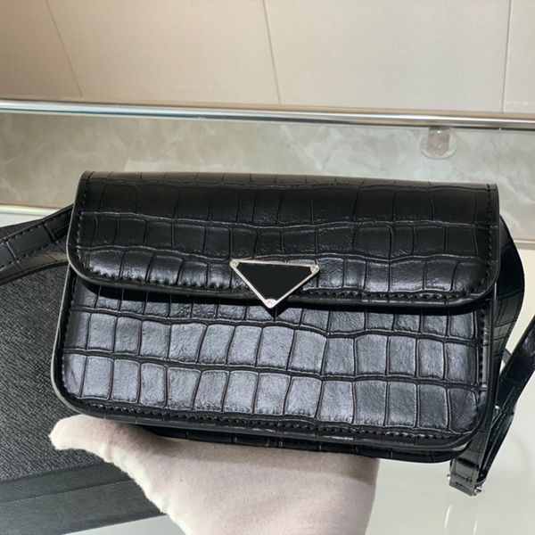 

fashion crocodile pattern leather shoulder bags italy brand classic triangle sign women clutch girls crossbody bag handbags luxury designer