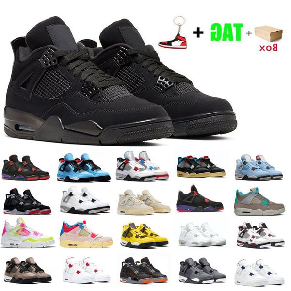 

basketball shoes 4 white oreo 4s jumpman taupe haze black cat university blue pure money bred guava ice metallic purple fire red men sports