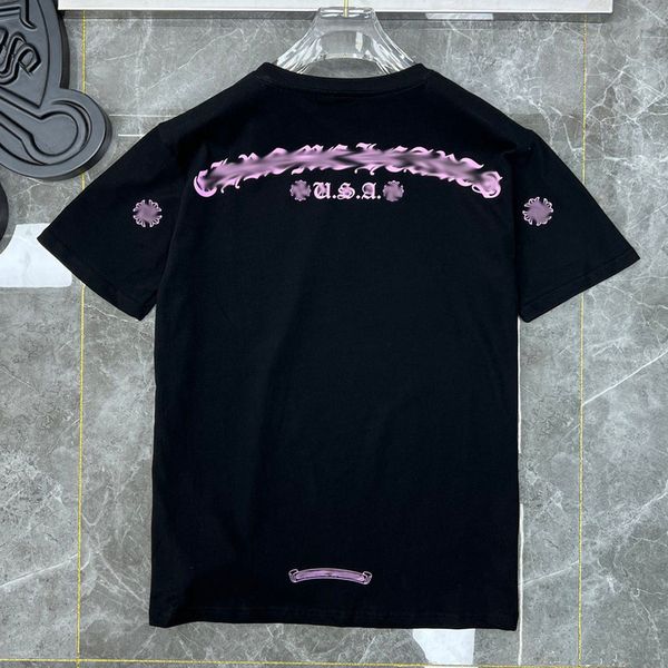

mens classic fashion ch t shirts sanskrit letter t-shirt horseshoe cross pattern tshirts designers hip hop sweater woman summer tees 2gd2, White;black