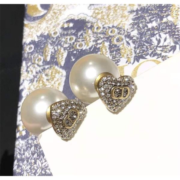 

50% off pearl letter love women's simple earrings geometric jewelry, Golden