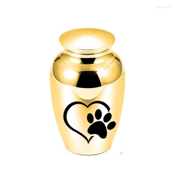 Collane con ciondolo Piccolo barattolo di cremazione in lega di alluminio Ceneri di animali domestici umani Memorial Dog Love Carved Box con sacchetto di velluto regaloCiondolo pendenteCiondolo