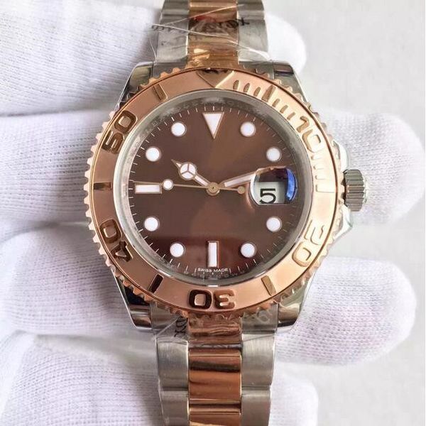 

kt luxury watches 116621 40mm magnifier calendar mechanical automatic movement two tone stainless steel bracelet men's watch wristwatch, Slivery;brown