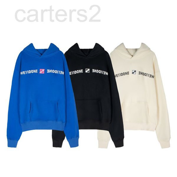 

men's hoodies & sweatshirts designer correct we11d contrast square badge loose casual plush hoodie men's and women's coat lp6, Black