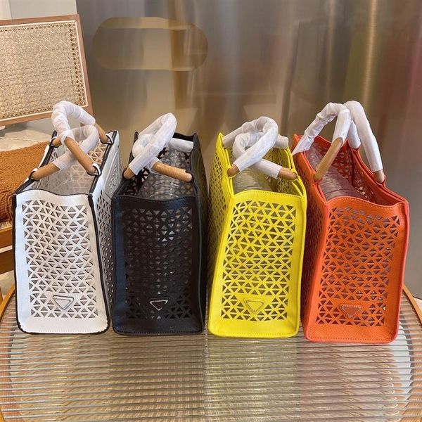 

luxury designer women evening bags fashion leather letter hollowing tote bag italy shopping handbags classic triangular lady shoul284p