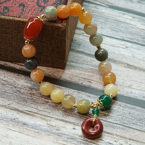 

luxury new chalcedony gourd bracelets jewelry female fashion designer niche fashion temperament super fairy bracelet wholesale with box, Golden;silver