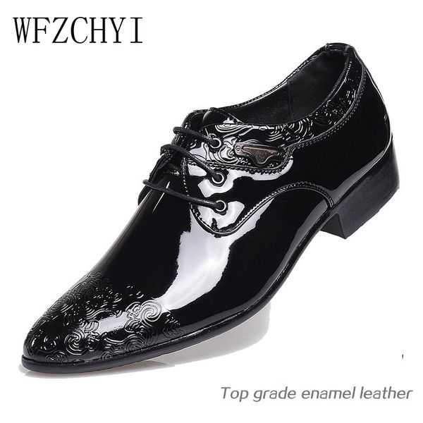 

fashion business new classic leather men's suits pointed leisure slip on dress shoes men oxfords y200420, Black