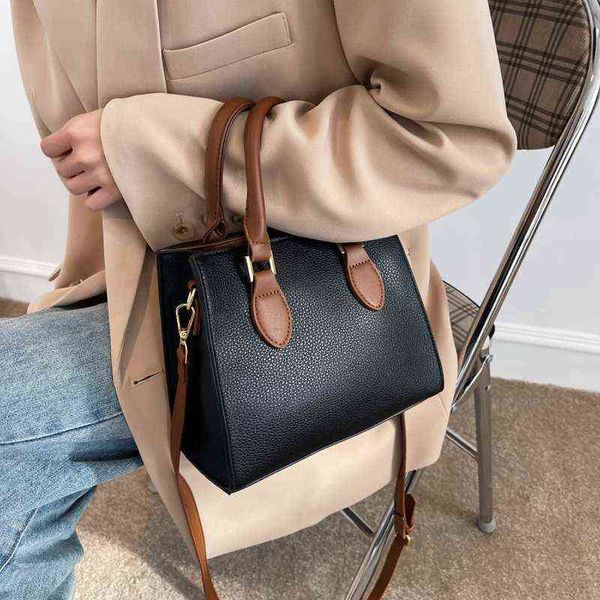 

vintage totes shoulder crossbody messenger sling bag 2022 pu leather small office for office women luxury brand satchel handbags g220509