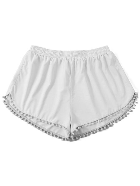 

plus pom-pom decor bikini bottom l7db#, Black