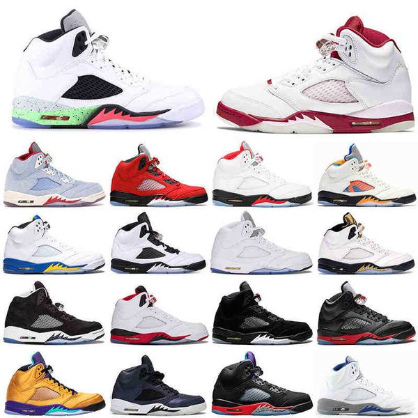 

basketball shoes men 5s 5 white cement oreo fire red laney island green metallic gold mens trainers sneakers size us 7-13, Black