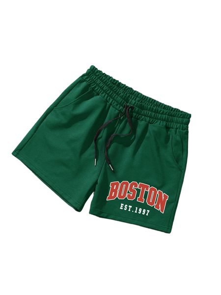 

men letter graphic shorts j094#, White;black