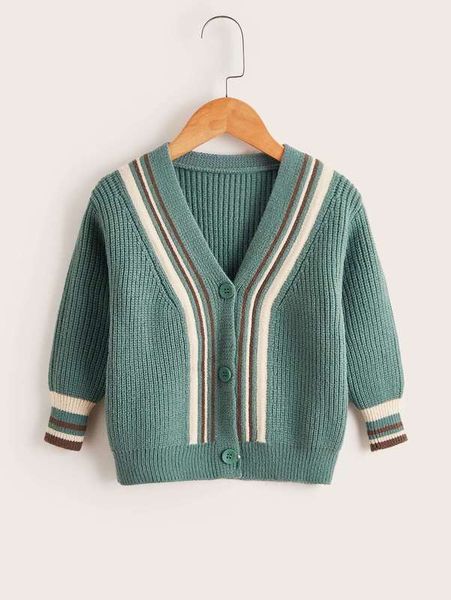 

toddler boys striped trim cardigan she, Blue