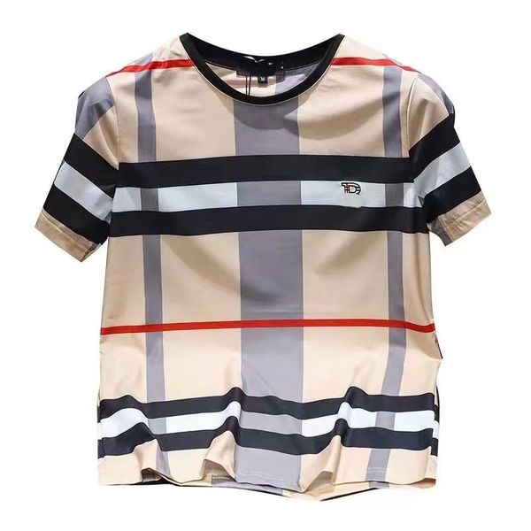 

summer new men's t-shirts ice silk short-sleeved plaid printing letter printing designer youth trend large size m-xxxxl, White;black