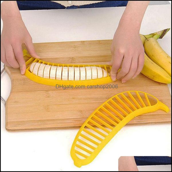 Utensili per frutta e verdura Cucina Cucina Sala da pranzo Bar Casa Giardino Spot Gadget all'ingrosso Affettatrice Banana Manufatto Coltello Drop Delivery 2021 Vsj1C