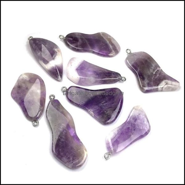 

pendant necklaces pendants jewelry 10 pcs ethnic style irregar shape natural amethyst stone for anniversary gift dhkmc, Silver