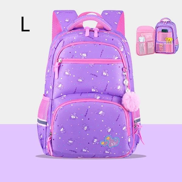 Sacos de escola impressão dos desenhos animados princesa mochila para adolescente meninas 2 tamanho grande capacidade ortopédica criança mochilas mochilas