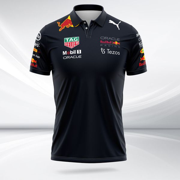 

f1 racing t-shirt 2022 summer new polo suit same style customization, Black