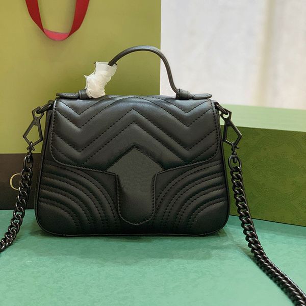 

marmont mini handle bag all black women shoulder bags size 21x15.5x8cm model 702563