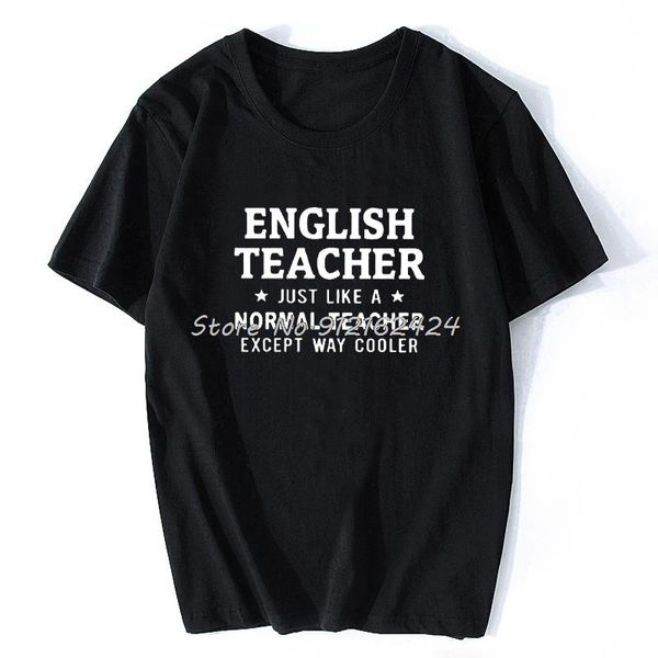 Мужские футболки английский учитель день рождения Смешная унисекс Графическая модная хлопковая грамматика с коротки