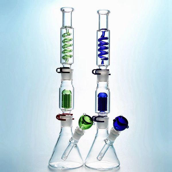 Narghilè unici 6 Arms Tree Perc Glass Bong Freezable Water Pipe Diffused Downstem Oil Dab Rigs