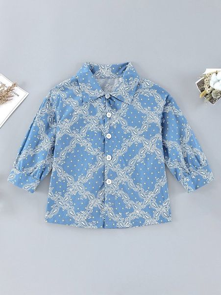 

toddler girls polka dot & paisley print blouse she, White;black