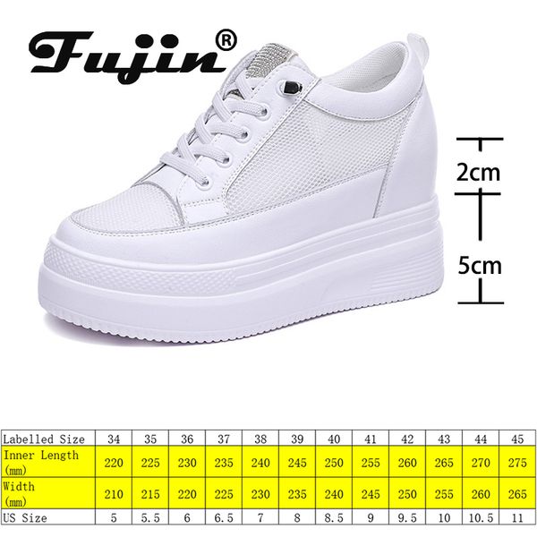 

women summer shoes chunky sneakers air mesh hollow out genuine leather white wedge shoes platform heel pumps mujer bombas, Black;yellow