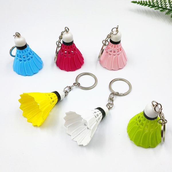 6 cores Creative Mnini PVC Badminton Keychains Pingente Sports Small Key Chain Bag Charm Chairings Acessórios para presentes