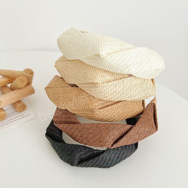 

summer woomen straw weaving hairbands headbands ornament accessories hair accessories wholesale, Silver