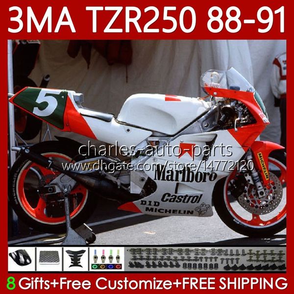 Yamaha TZR-250 TZR250 Portakal Beyaz TZR 250 RS RR 88 89 90 91 ABS Karoser 115No.48 YPVS 3MA TZR250R TZR250RR 1988 1989 1990 1991 TZR250-R 88-91 Moto Vücut