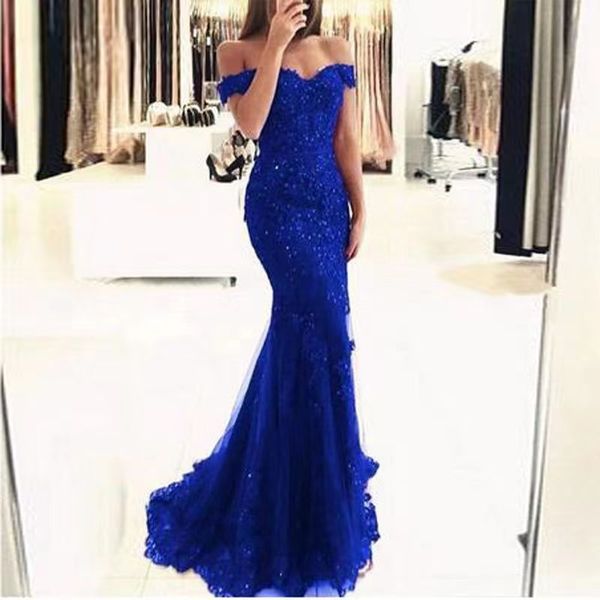 

black long prom dresses mermaid off the shoulder beaded lace backless appliques formal party gown evening dresses plus special occasion robe, Red