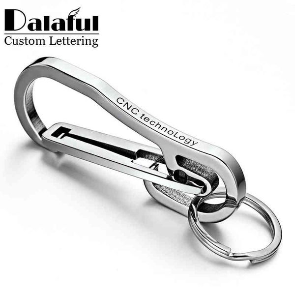 

stainless steel keychain custom lettering high-grade keyring personalized for men's car buckle key chain ring holder k415, Silver