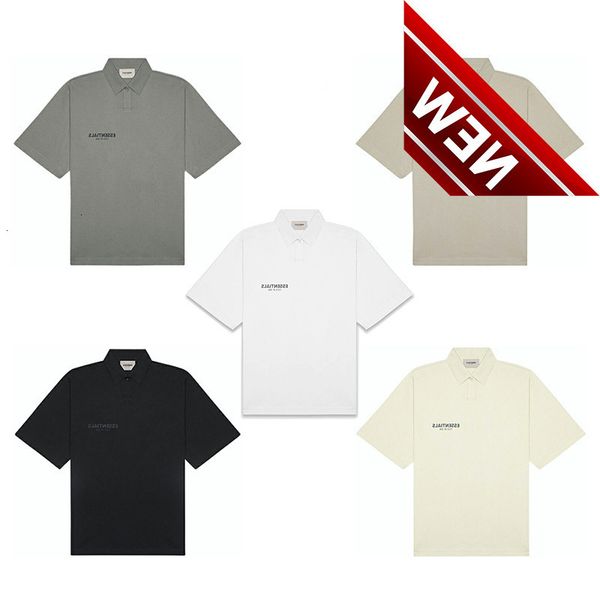

feel of god fog essentials new double thread short sleeve polo shirt, White;black