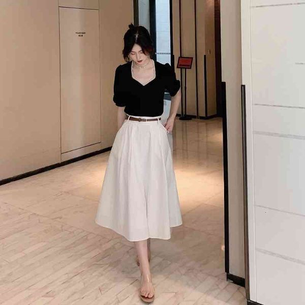 

two piece dress french temperament fried street net red fashion light familiar celebrity small fragrance skirt two-piece suit female summer, White