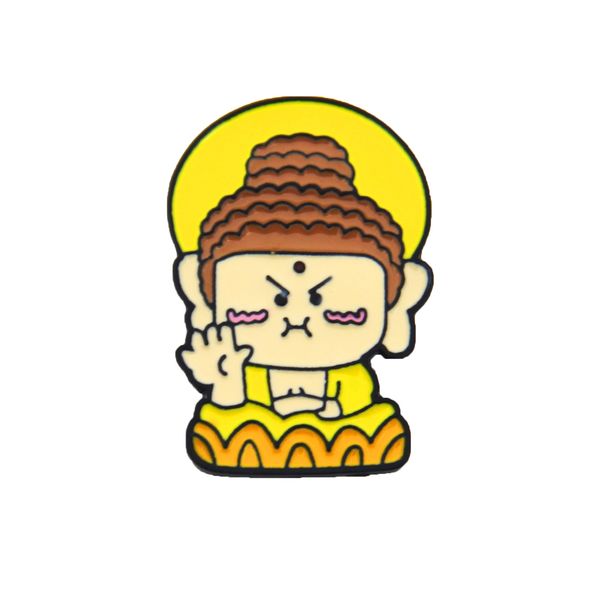 

cartoon creative journey to the west alloy brooch 5pcs set chinese style figure tang monk sun wukong enamel badges pin denim shirt jewelry g, Gray