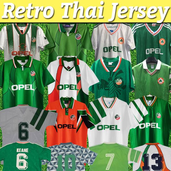 

1994 ireland retro soccer jersey 1990 1992 1996 1997 home classic vintage irish mcgrath townsend keane staunton houghton football shirts, Black;yellow